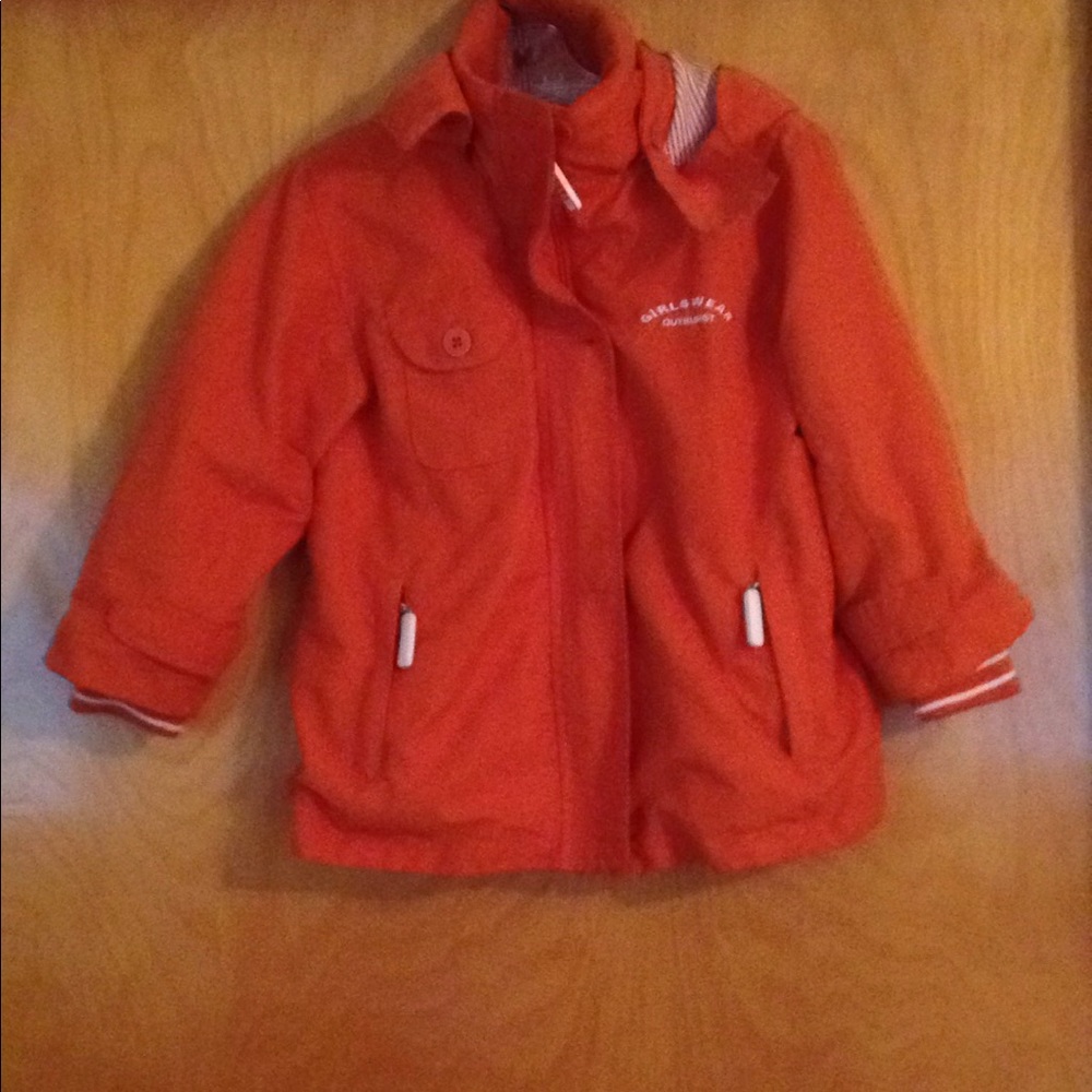 Brick color girl's spring/ fall jacket size 4 .